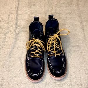 AE Dark Navy Blue Leather Boots. Mens size 8